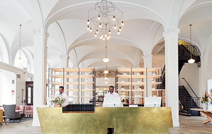 Vibia Wireflow Chandelier - Hotel Quirk, Richmond