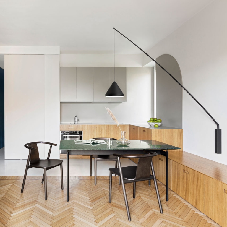 Vibia’s North Luminaire Brightens a Renovated Milan Apartment